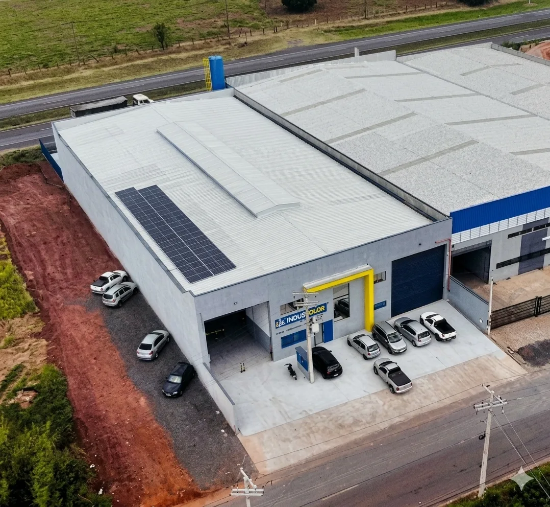 Vista aérea da unidade industrial da Induscolor em Rio Claro